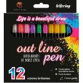 Conjunto de Canetas de Feltro Alex Bog Outliner Multicolor 12 Peças Pastel