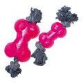 Teether de Cão Gloria Tpr com Corda Cor de Rosa Tamanho M (14 cm)