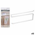 Suporte para Rolos de Papel de Cozinha Confortime Branco Metal 26 X 10 X 1,3 cm (12 Unidades)