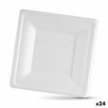 Conjunto de Pratos Algon Descartáveis Branco Cana-de-açúcar Quadrado 20 cm (24 Unidades)