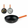 Frigideira Wok Quttin Gastro Preto Laranja 47 X 29 X 8 cm (6 Unidades)