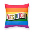 Capa de Travesseiro Belum Yes B*tch Multicolor 50 X 50 cm