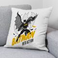 Capa de Travesseiro Batman Branco 45 X 45 cm