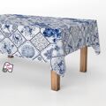 Toalha de Mesa em Rolo Exma Antimanchas Azul Cerâmica 140 cm X 25 M