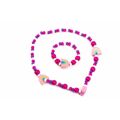 Conjunto Colar e Pulseiras Inca Cor de Rosa 2 Peças Infantil