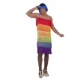 Fantasia para Adultos My Other Me Rainbow Vestido com Franja Tamanho 54