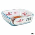 Recipiente de Cozinha Quttin 66603 1,1 L Vidro Quadrado 1,1 L 19,7 X 16,8 X 5,6 cm (10 Unidades)