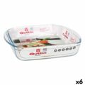 Recipiente de Cozinha Quttin 63081 1,6 L Vidro 25 X 21,9 X 5 cm (6 Unidades)