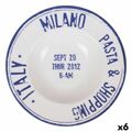 Prato para Massa Santa Clara Milano Porcelana ø 28 cm Azul (6 Unidades)