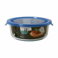 Lancheira Redonda com Tampa Quttin Azul 900 Ml (6 Unidades)