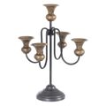 Candelabro 27,5 X 27,5 X 44,5 cm Preto Dourado Metal