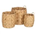 Conjunto de Cestos Bege Fibra Natural 37 X 37 X 40 cm (3 Unidades)