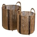 Conjunto de Cestos Castanho Natural Juta 35 X 35 X 48 cm (2 Peças)