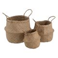 Conjunto de Cestos Natural Fibra Natural 30 X 30 X 38 cm (3 Peças)