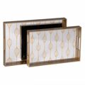 Bandeja de Aperitivos Dourado Pvc Cristal 45 X 31 X 4,2 cm (2 Unidades)