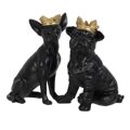 Figura Decorativa Preto Dourado Cão 15,5 X 18,4 X 25,5 cm