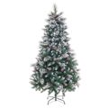 árvore de Natal Branco Vermelho Verde Natural Pvc Metal 240 cm