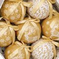 Bolas de Natal Dourado Papel Polyfoam Veado 7,5 X 7,5 X 7,5 cm (7 Unidades)