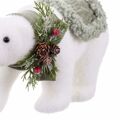 Adorno Natalício Branco Multicolor Plástico Polyfoam Tecido Urso 13 X 32 X 15 cm