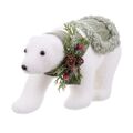 Adorno Natalício Branco Multicolor Plástico Polyfoam Tecido Urso 13 X 32 X 15 cm