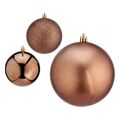 Bolas de Natal ø 10 cm 6 Unidades Castanho Plástico