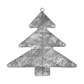 Adorno Natalício Prateado árvore de Natal Metal Plástico (36,7 X 0,2 X 37,5 cm)