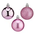 Bolas de Natal ø 5 cm 24 Unidades Cor de Rosa Plástico