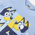 Camisola de Manga Curta Infantil Bluey Azul Claro 5 Anos