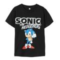 Camisola de Manga Curta Infantil Sonic Preto 6 Anos