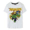 Camisola de Manga Curta Infantil Marvel Branco 8 Anos