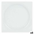 Prato de Sobremesa Inde Zen Porcelana Branco 18 X 18 X 2,5 cm (6 Unidades)