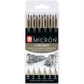 Conjunto de Canetas de Feltro Talens Sakura Pigma Micron Fineliner Preto 6 Peças