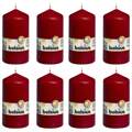 Bolsius Velas Cilíndricas 8 pcs 130x68 mm Vermelho-tinto