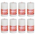 Bolsius Velas Rústicas Cilíndricas Shine 8 pcs 100x50 mm Pérola Suave