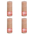 Bolsius Velas Rústicas Cilíndricas Shine 4pcs 190x68mm Rosa Nublado