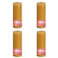 Bolsius Velas Rústicas Cilíndricas Shine 4 pcs 190x68 mm Amarelo Mel