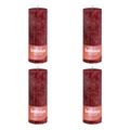 Bolsius Velas Rústicas Cilíndricas Shine 4pcs 190x68mm Vermelho Veludo