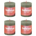 Bolsius Velas Rústicas Cilíndricas Shine 4pcs 80x68 mm Azeitona Fresca