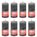 Bolsius Velas Rústicas Cilíndricas Shine 8pcs100x50mm Cinza Tempestade