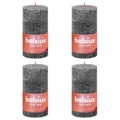 Bolsius Velas Rústicas Cilíndri. Shine 4pcs 130x68mm Cinza Tempestade