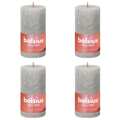 Bolsius Velas Rústicas Cilíndricas Shine 4pcs 130x68 mm Cinzento Areia