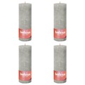 Bolsius Velas Rústicas Cilíndric. Shine 4pcs 190x68mm Cinzento Areia