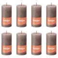 Bolsius Velas Rústicas Cilíndricas Shine 8 pcs 100x50 mm Cinza-acast.