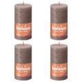 Bolsius Velas Rústicas Cilíndricas Shine 4pcs 130x68mm Cinza-acastanh.