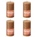 Bolsius Velas Rústicas Cilíndric. Shine 4pcs 130x68mm Castanho Moderno