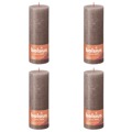 Bolsius Velas Rústicas Cilíndricas Shine 4pcs 190x68mm Cinza-acastanh.