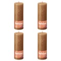 Bolsius Velas Rústicas Cilíndri. Shine 4pcs 190x68mm Castanho Moderno