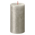 Bolsius Velas Rústicas Cilíndricas Shimmer 4 pcs 130x68 mm Champanhe