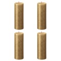 Bolsius Velas Rústicas Cilíndricas Shimmer 4 pcs 190x68 mm Dourado