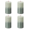 Bolsius Velas Rústicas Cilínd. Sunset 4pcs 130x68mm Verde Névoa/azul